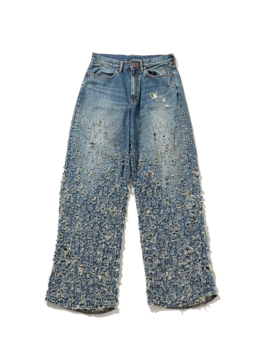 SUGARHILL（シュガーヒル）のCRASHED MODERN DENIM WIDE TROUSERS 