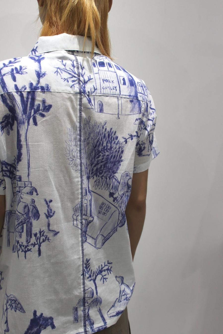 トップス SHINYAKOZUKA \"S/S SHIRT AS CANVAS\" SHINYAKOZUKA(シンヤコヅカ)のS/S SHIRT AS CANVAS BLACK(シャツ