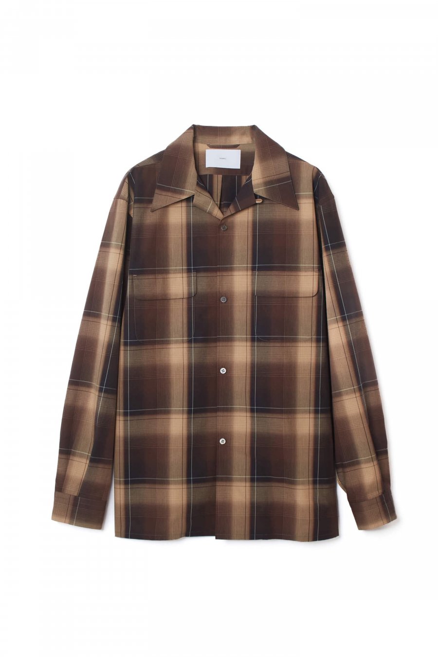 SUGARHILL  OMBRE PLAID OPEN COLLAR BLOUSE(BROWN CAMEL)<img class='new_mark_img2' src='https://img.shop-pro.jp/img/new/icons15.gif' style='border:none;display:inline;margin:0px;padding:0px;width:auto;' />