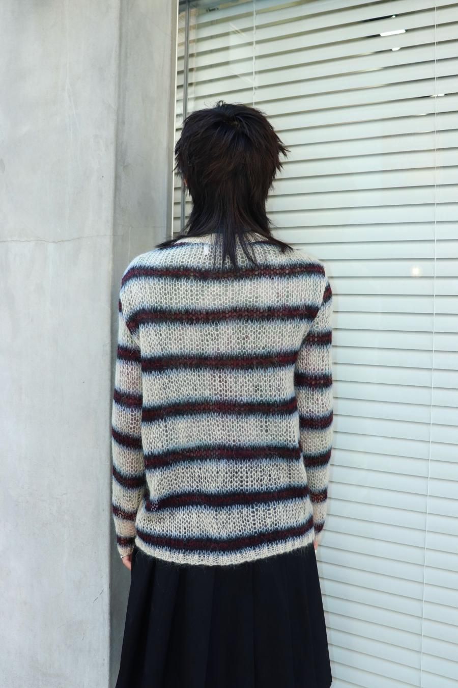 SUGARHILL（シュガーヒル）のMOHAIR STRIPE PULLOVER WINE