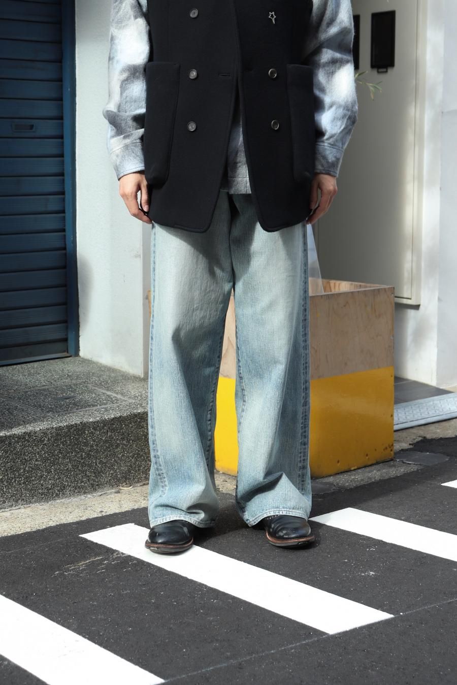 SUGARHILL（シュガーヒル）のFOILED DENIM TROUSERS WIDE CUT