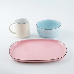 nashiji -morning- ワンプレートセット イチゴミルク/チョコミント/バニラ [プレートL×1、ボウルL×1、マグ×1]