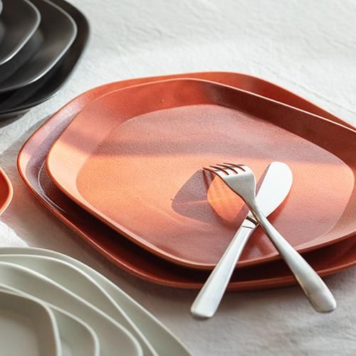 嬉野肥前吉田焼 224porcelain Voronoi プレート LL -deep red-