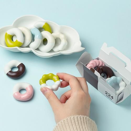 嬉野肥前吉田焼 224porcelain Donut 5個 Aセット - ドーナツの箸置き -