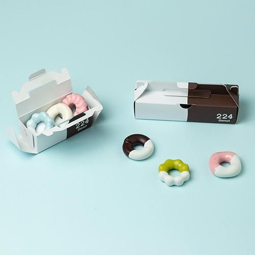 嬉野肥前吉田焼 224porcelain Donut 3個 Bセット - ドーナツの箸置き -