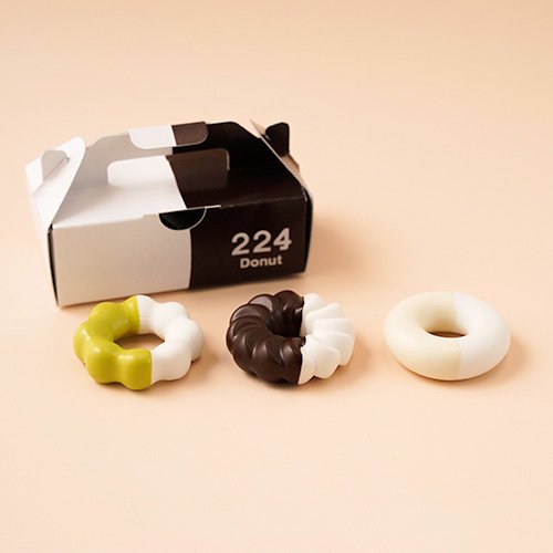 嬉野肥前吉田焼 224porcelain Donut3個 Cセット - ドーナツの箸置き -