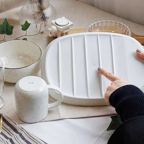 肥前吉田焼 224porcelain nashiji -morning- ワンプレートセット バニラ