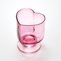 想グラス　台付きグラス　ピンク