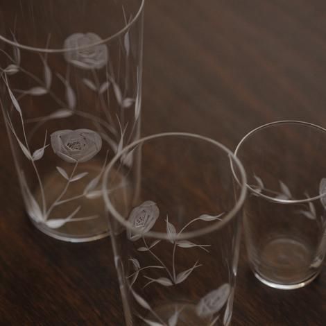 東京復刻ガラス BRUNCH 薔薇 10オンスタンブラー - 廣田硝子
