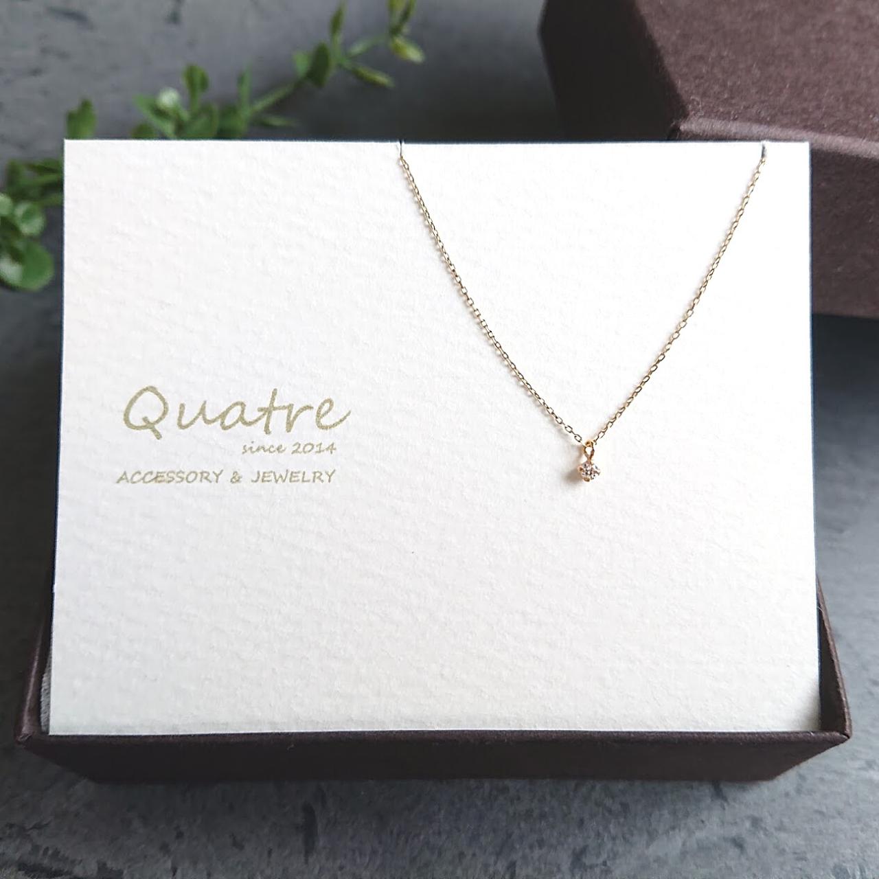 K18 誕生石ネックレス 4月 ダイヤモンド 2mm - Quate ONLINE STORE