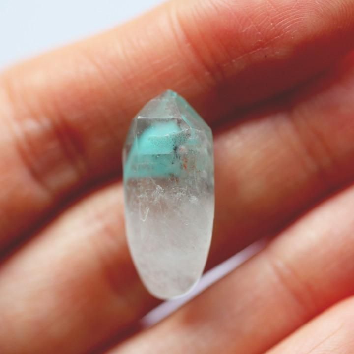 アホイトinクォーツ Ajoite in Quartz／南アフリカ・メッシーナ産