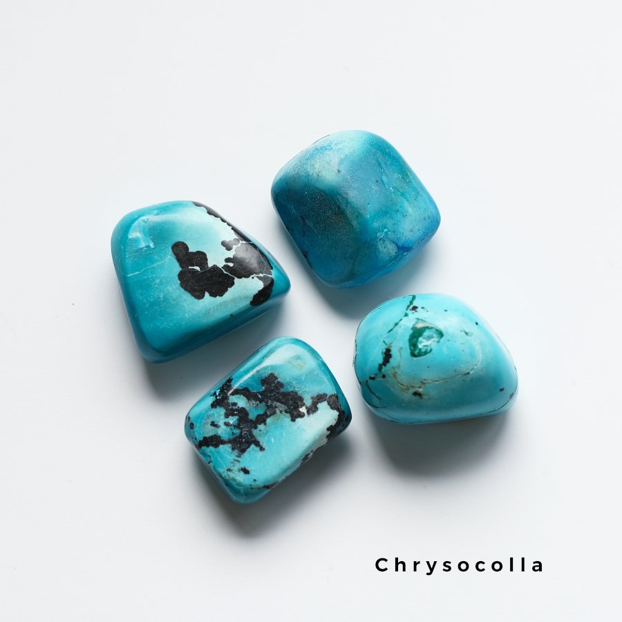 クリソコラ タンブル Chrysocolla A to D／コンゴ産 - LIGHTNESS TREE /天然石・原石 ・クリスタルヒーリング・オンラインクリスタルショップ