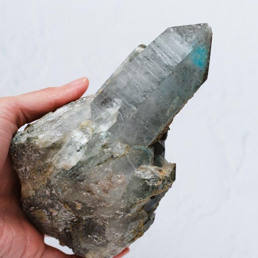 アホイトinクォーツ Ajoite in Quartz／南アフリカ・メッシーナ