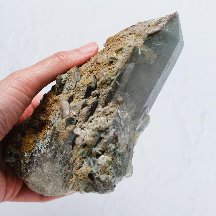 アホイトinクォーツ Ajoite in Quartz／南アフリカ・メッシーナ