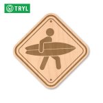 TRYL WOOD STICKER(åɥƥå) Surfer Crossing ںѤǺΥƥå