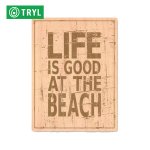 TRYL WOOD STICKER(ウッドステッカー) life is good beach 木材を使用した自然素材のステッカー