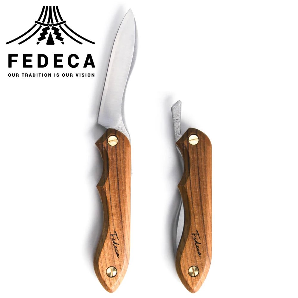 FEDECA フェデカ 折畳式料理ナイフ ビルマチーク (ステンレス鋼/銀紙三 