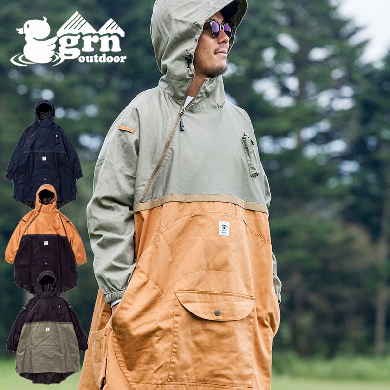 grn ジーアールエヌ HIASOBI CAMPER PONCHO メンズ・レディース 焚き火