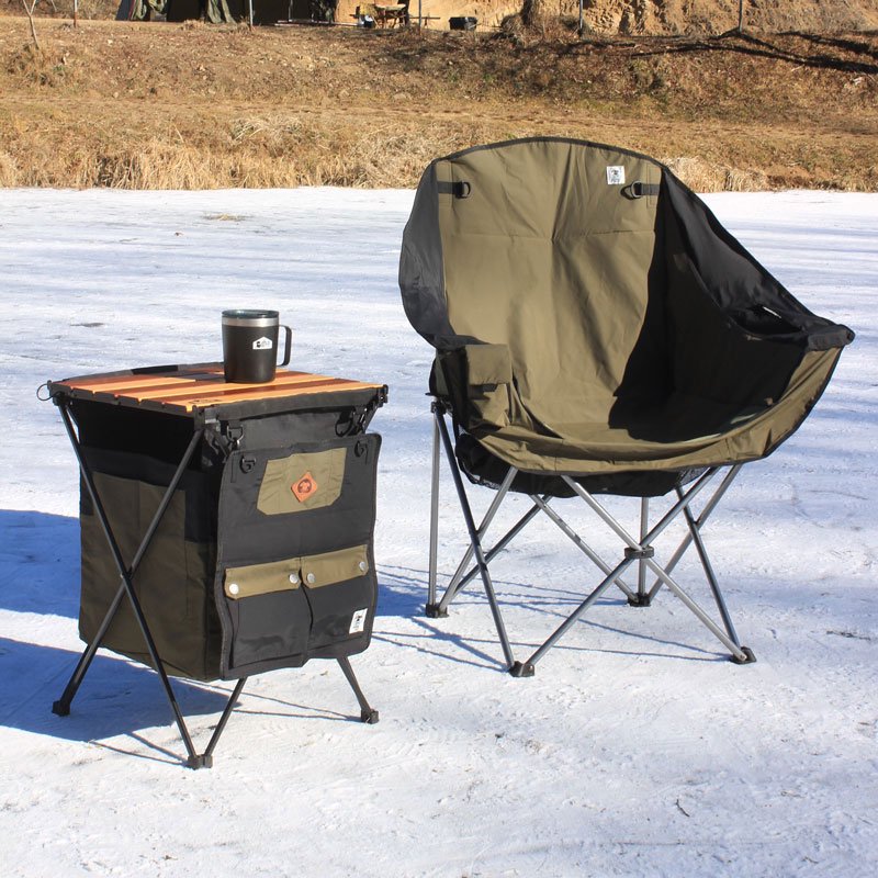 grn outdoor サイドテーブル オリーブ、キャンプ、アウトドア