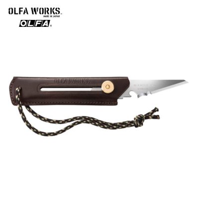 OLFA WORKS オルファワークス 替刃式ブッシュクラフトナイフ BK1 レザー ダークブラウン OW-BK1L-DBR