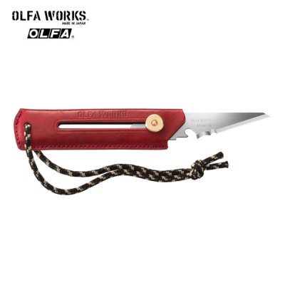 OLFA WORKS オルファワークス 替刃式ブッシュクラフトナイフ BK1 レザー OW-BK1L-R レッド