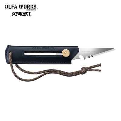 OLFA WORKS オルファワークス 替刃式ブッシュクラフトナイフ BK1 レザー ネイビー OW-BK1L-NV