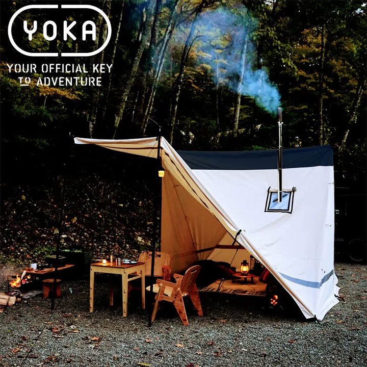 YOKA ヨカ CABIN(本体のみ) アイボリー色 ベイカーテントのスタイルと、パップテントの構造をかけ合わせた、居住性の高いテント キャンプ用品  アウトドア用品 - ソロキャンプ・ブッシュクラフトのアウトドア通販ショップ「Soloaso ソロアソ」