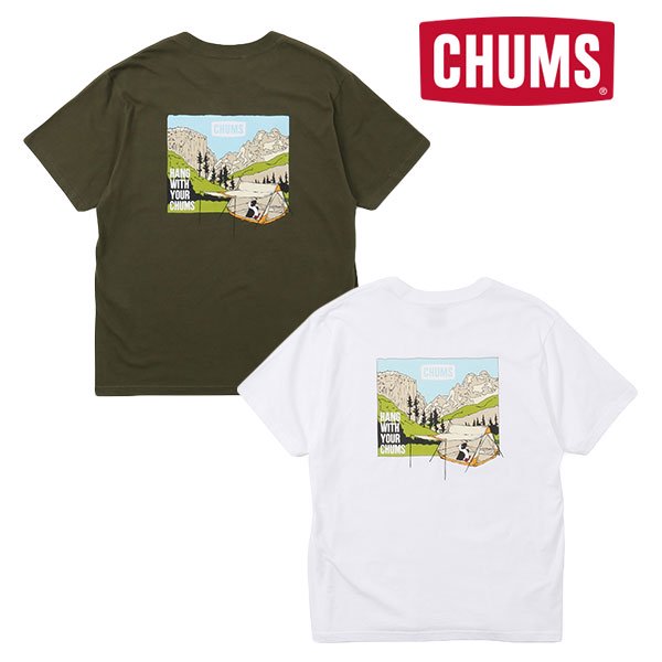 CHUMS(チャムス) Mountain CHUMS Logo T-Shirt マウンテンチャムスロゴ