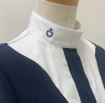 【C/T】レディース　poplin bib 半袖　コンペティションシャツ　ネイビー