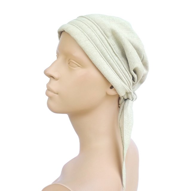 髪の毛帽子ウィズウィッグ：抗がん剤副作用の脱毛ケアサポート：オーガニックコットンバンダナ