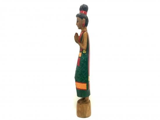 サワディー人形 アジアン家具 木彫り像 全高約77cm - メルカリ