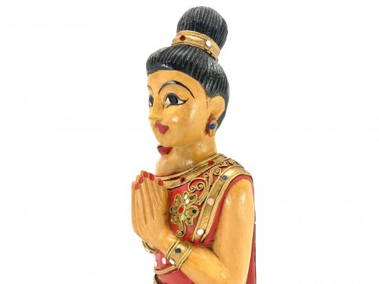熱販売 木彫りサワディー人形 タイ製 130cm - _