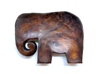 象の木製トレー