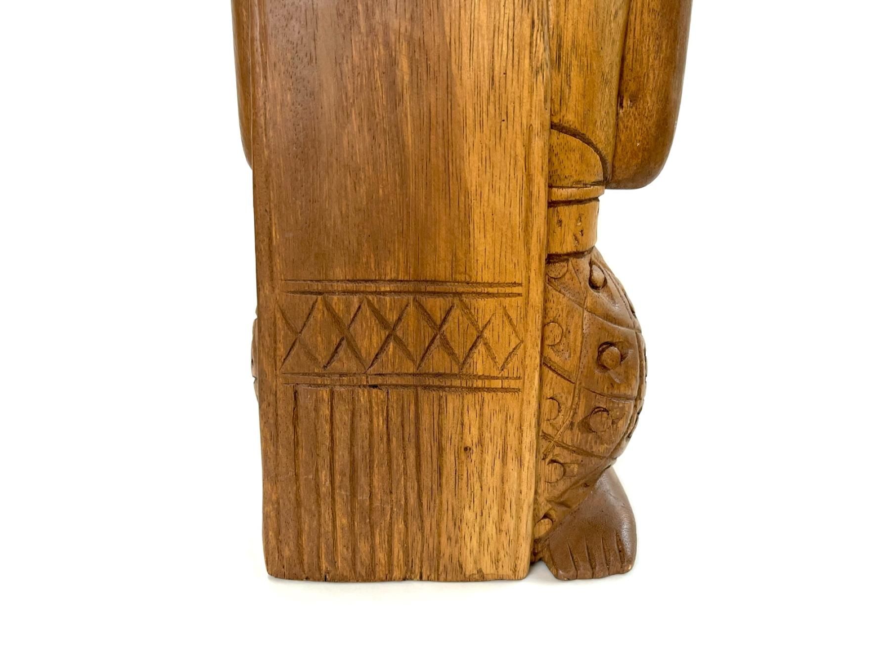 サワディー人形 アジアン家具 木彫り像 全高約77cm サワディー人形 アジアン家具 木彫り像 全高約77cm - メルカリ