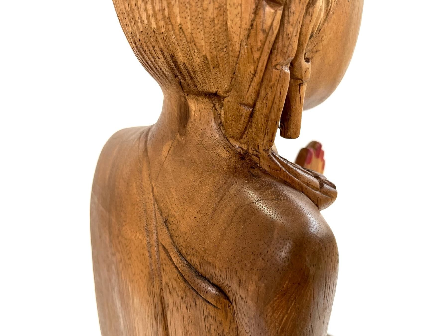 サワディー人形 アジアン家具 木彫り像 全高約77cm サワディー人形 アジアン家具 木彫り像 全高約77cm - メルカリ