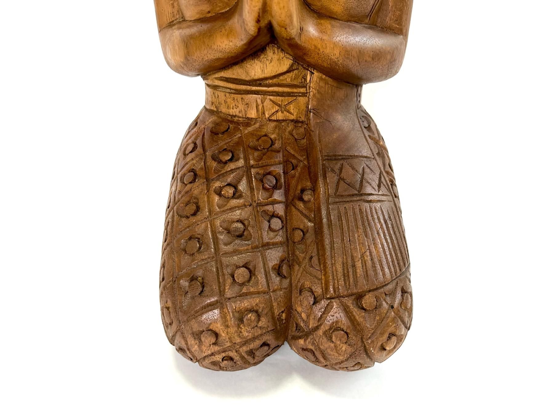 タイ　サワディー人形　木製　仏像風彫刻 約145cm ディスプレイ　引取り歓迎 サワディー人形 - アジアンショップ楽象 / 現地買付のタイ雑貨を