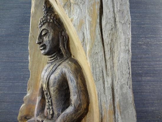 木製仏像の置物 - アジアンショップ楽象 タイ・チェンマイより買