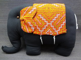 象のミニクッション・モン族刺繍付【3】