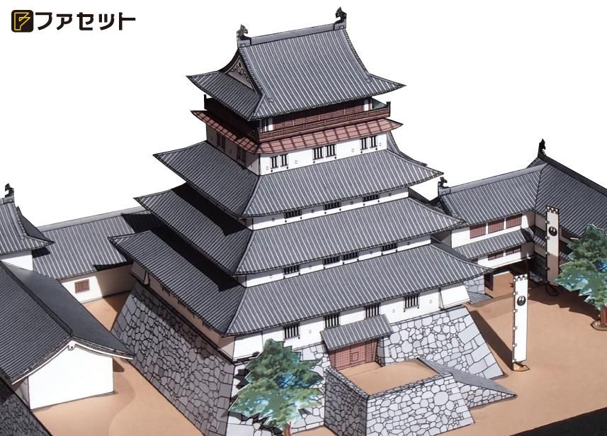 本物真作⭐️美術館クラスの名作品‼️松本一洋『紫式部』共箱 最高級表装替済 Facet<ファセット> ペーパークラフト設計・販売 /日本名城