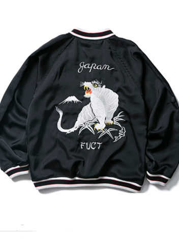 FUCT SSDD ファクト TIGER SOUVENIR JACKET 48006 スカジャン BLACK ...