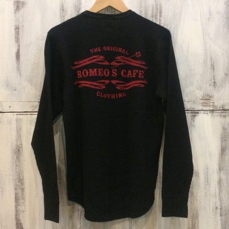 ROMEO'S CAFE ロメオズカフェ THERMAL LONG SLEEVE T-SHIRTS EMBLEM