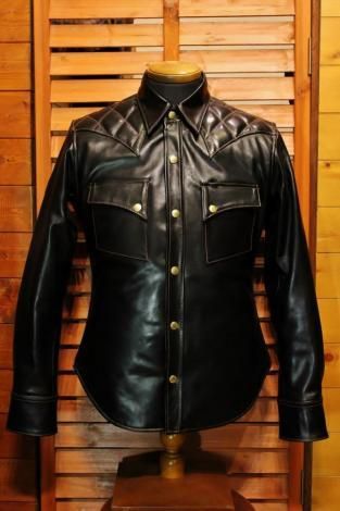 SKULL FLIGHT スカルフライト HORSE HIDE LEATHER SHIRTS JACKET BLACK ...