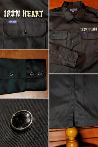 IRON HEART アイアンハート T/C WESTPOINT WORK SHIRT IHSH-97 BLACK