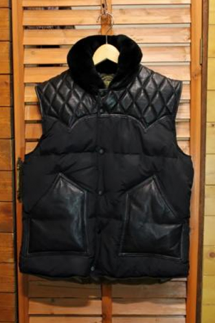 SKULL FLIGHT スカルフライト QUILTING LEATHER YOKE VEST （高機能