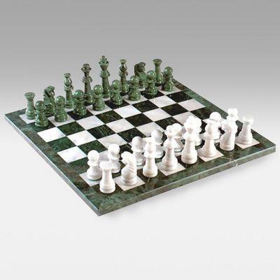 グリーン＆ホワイト マーブル チェスセット 18インチ チェスセット 大理石 の通販、盤と駒の販売ならチェスセットジャパン