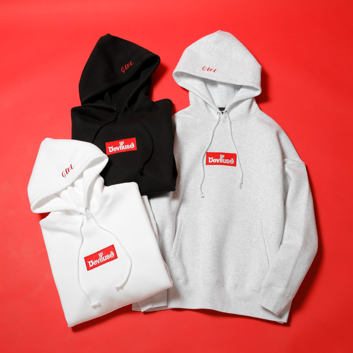 deviluse box logo hoodoe L size - パーカー