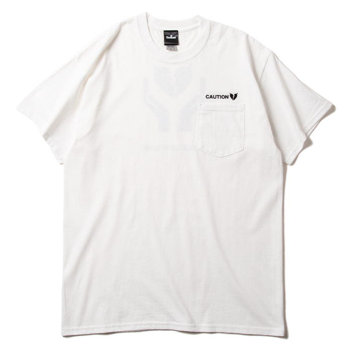 Caution Pocket T-shirts(White) - Deviluse ONLINE STORE