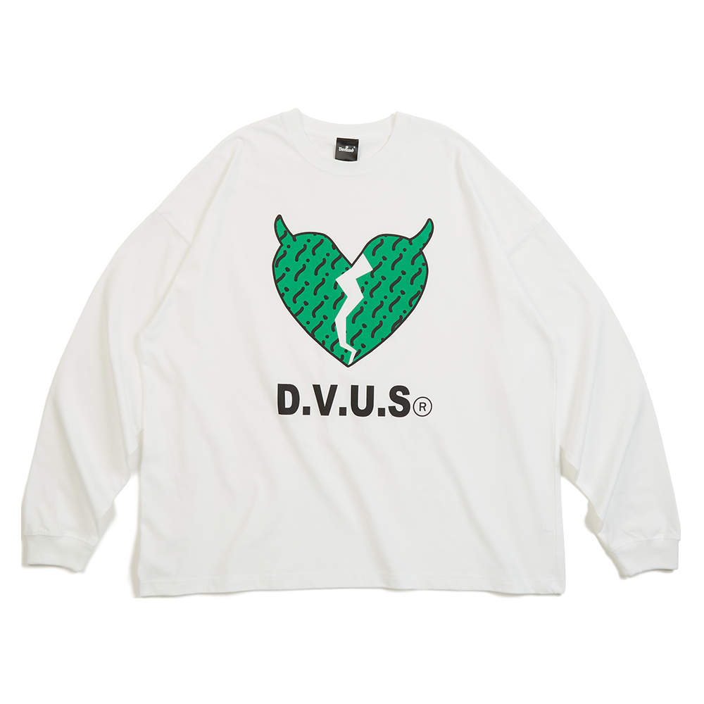 Big Heart L/S T-shirts(White) - Deviluse ONLINE STORE