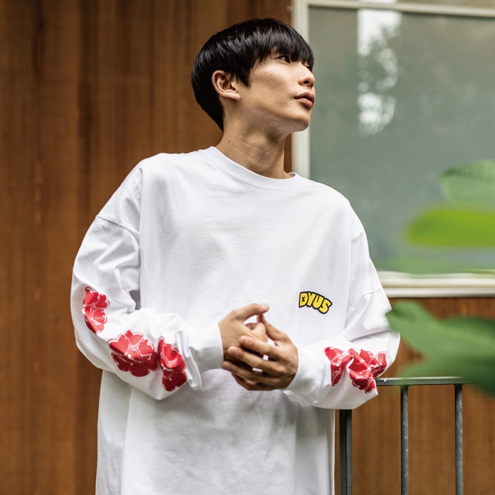 Stack Heart L/S T-shirts(White) - Deviluse ONLINE STORE