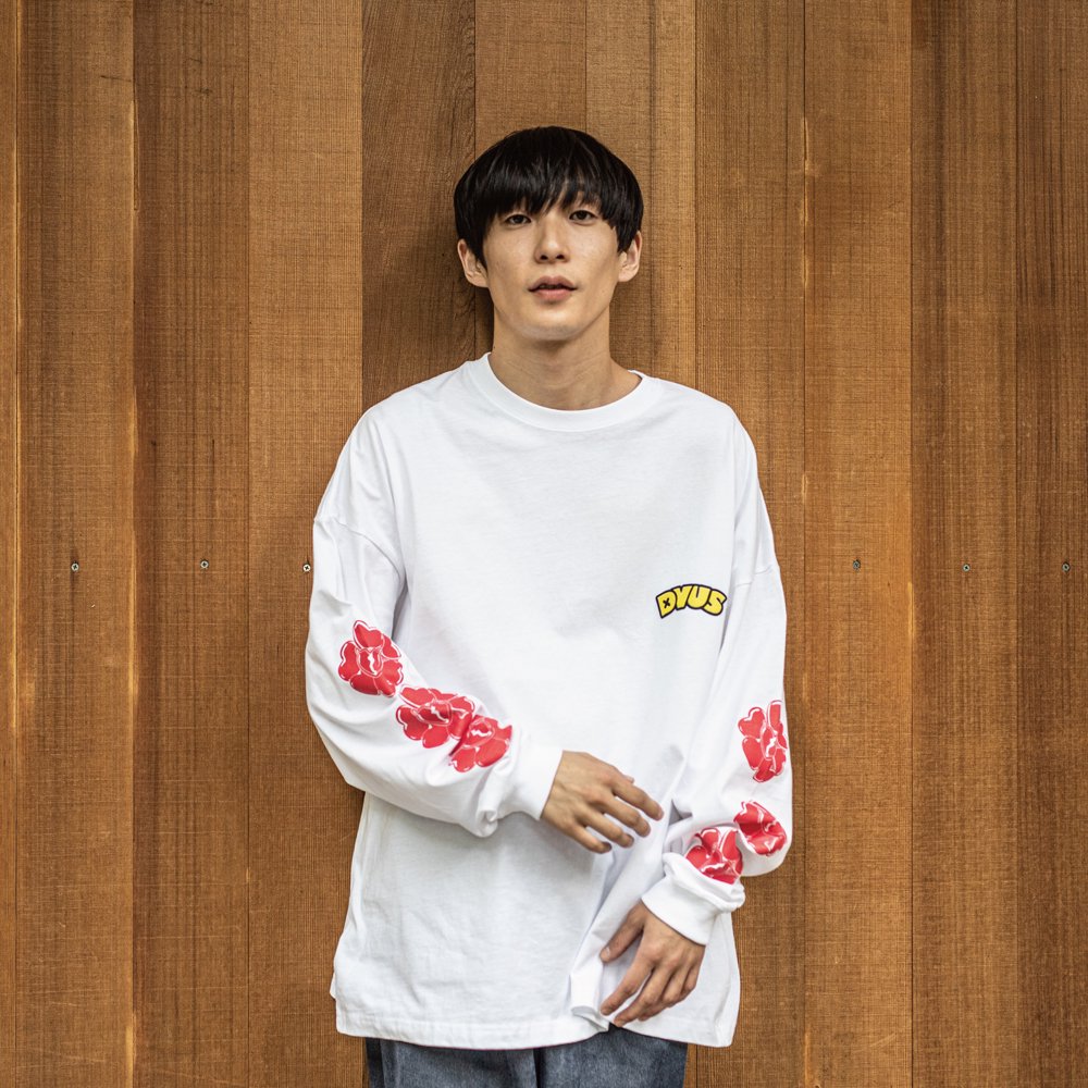 Stack Heart L/S T-shirts(White) - Deviluse ONLINE STORE